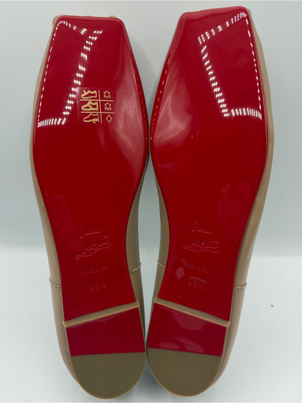 NEW Christian Louboutin Red Bottom Beige Leather Mamadrague Ballet Flats EU 39.5 - Picture 6 of 9